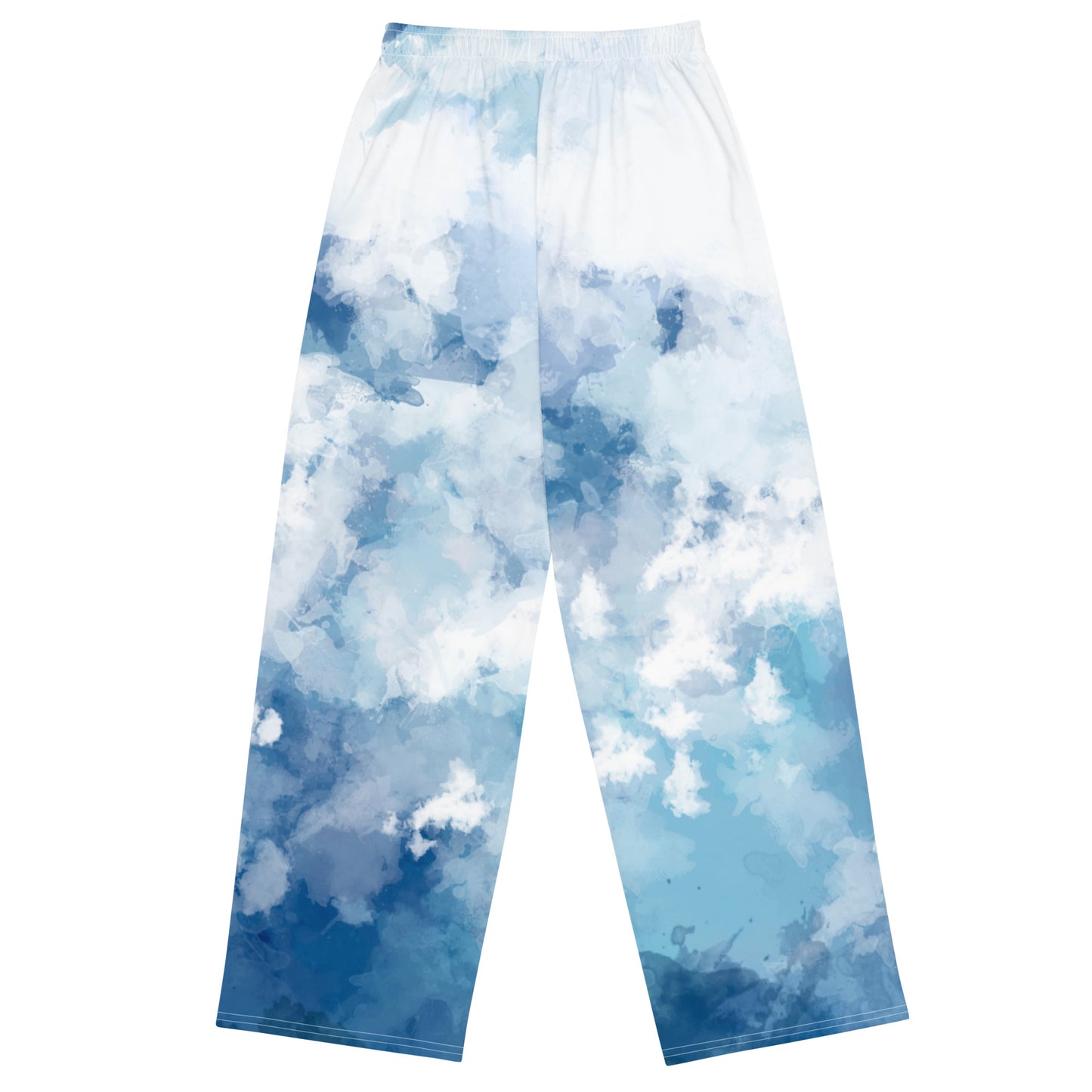 Pants Wide-Leg Comfy Clouds Blue Sky