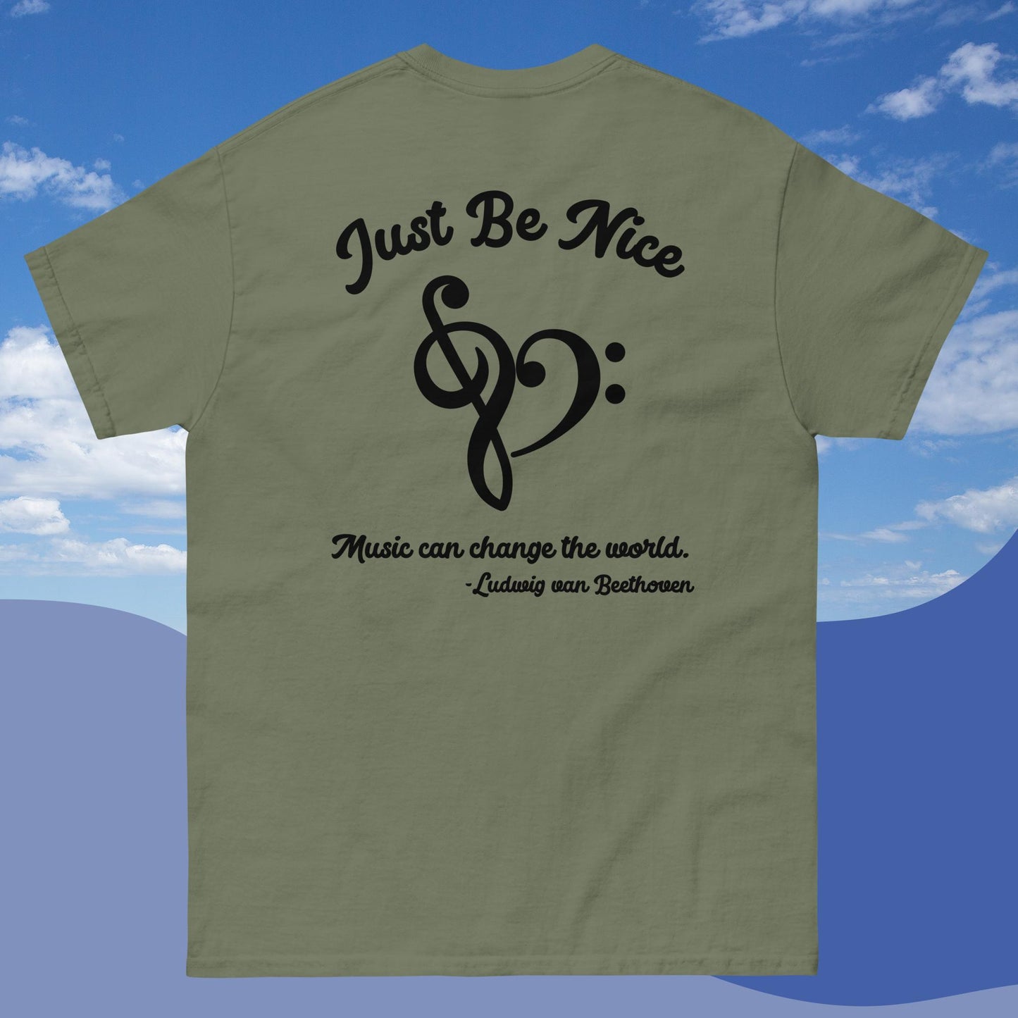 Be Nice Music Can Change the World Men's classic tee