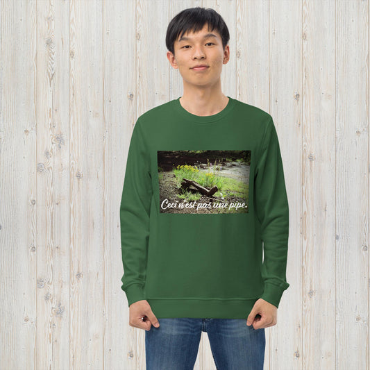 Ceci n'est pas une pipe Unisex Organic Sweatshirt