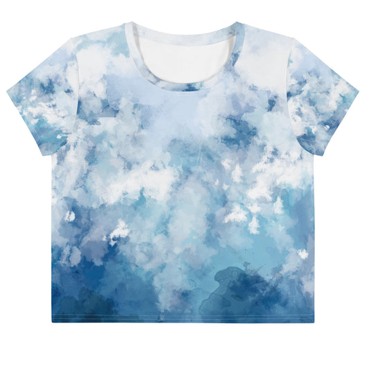 Blue Sky Clouds Crop Top